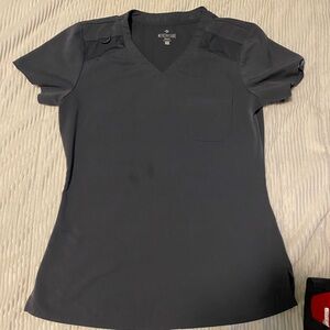 Women's Dark gray V-Neck Scrub top